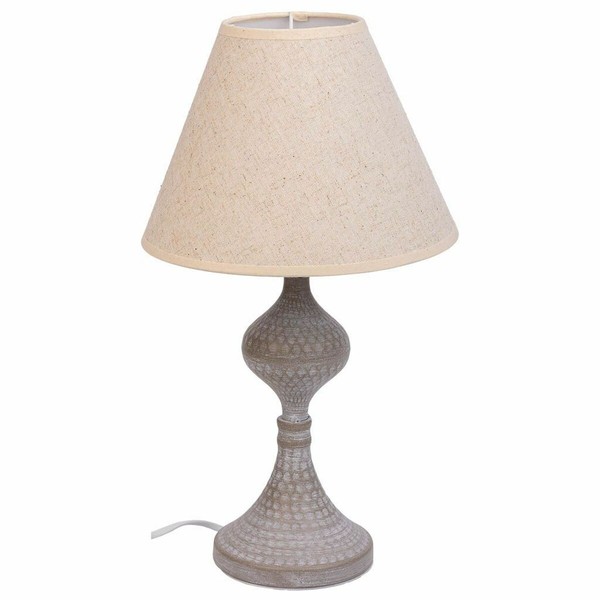 Pöytälamppu Alexandra House Living Valkoinen Harmaa Metalli Kangas 220-240 V 23 x 41 x 23 cm