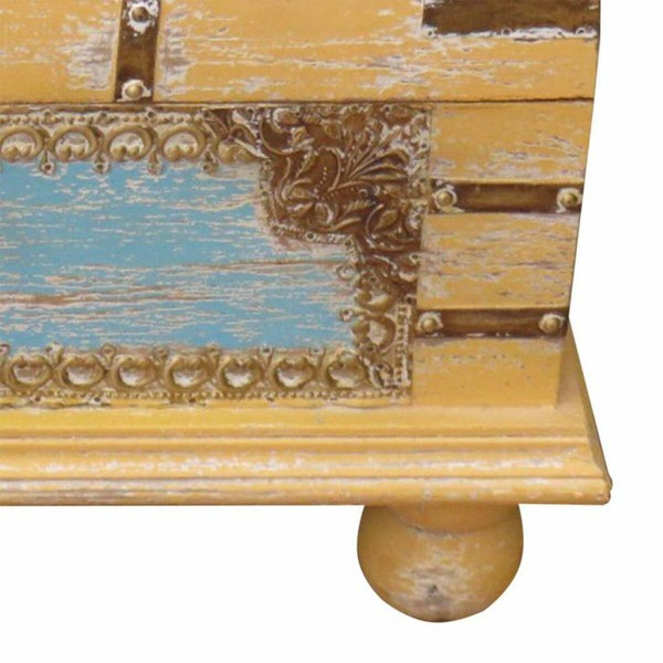 Сундук Alexandra House Living Жёлтый Синий Древесина манго 28 x 27 x 50 cm Самобытный стиль