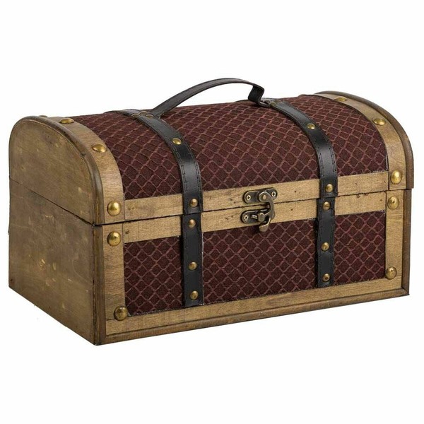 Arkku Alexandra House Living Ruskea PVC Puu Metalli Kangas 21 x 19 x 35 cm Estilo vintage