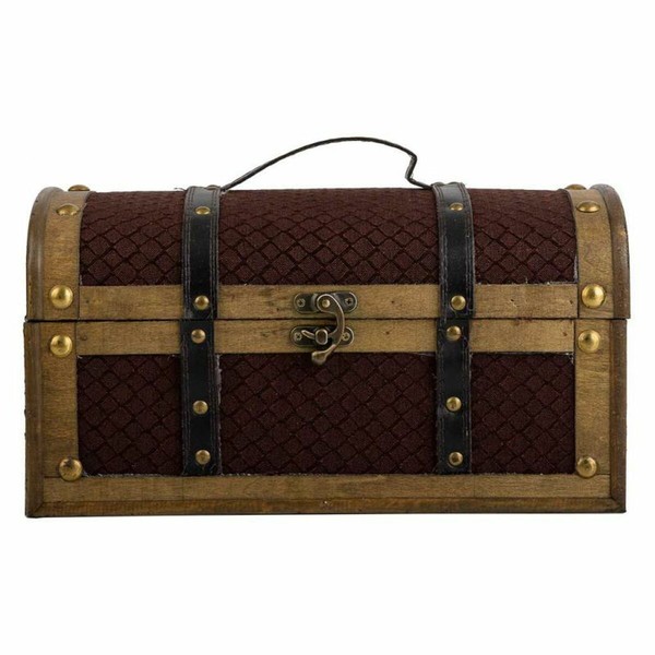 Arkku Alexandra House Living Ruskea PVC Puu Metalli Kangas 21 x 19 x 35 cm Estilo vintage