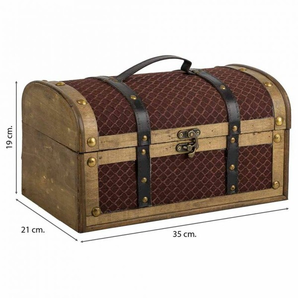Chest Alexandra House Living Brown PVC Wood Metal Cloth 21 x 19 x 35 cm Estilo vintage