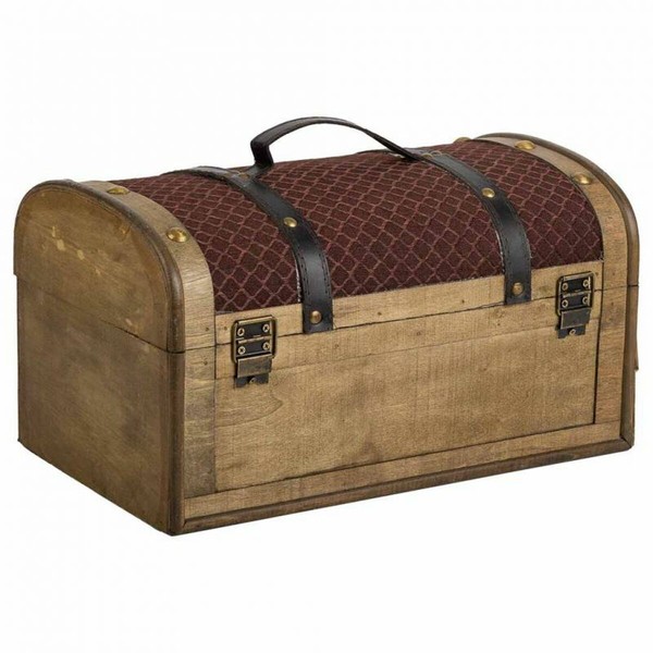 Dėžė Alexandra House Living Ruda PVC Medžio Metalinis Audinys 21 x 19 x 35 cm Estilo vintage