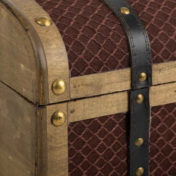 Dėžė Alexandra House Living Ruda PVC Medžio Metalinis Audinys 21 x 19 x 35 cm Estilo vintage
