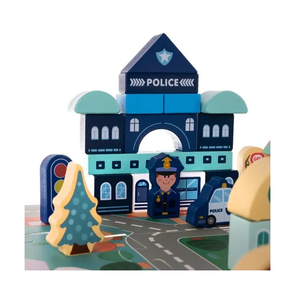 Wooden blocks - city 100pcs Kruzzel 19159