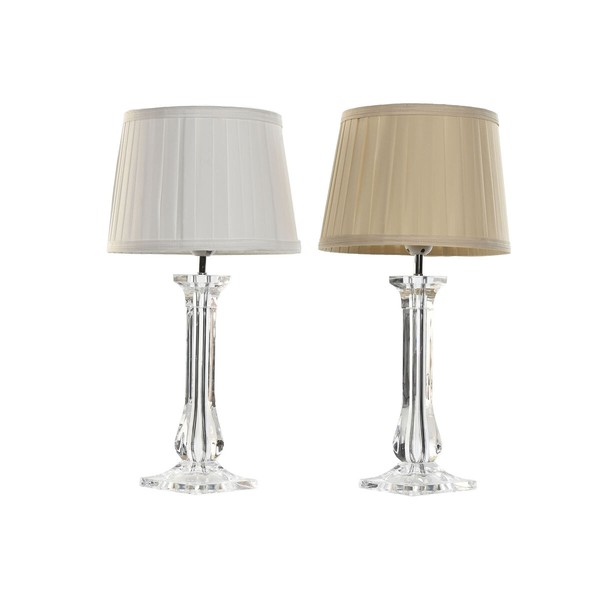 Настольная лампа Home ESPRIT White Beige Metal 60 Вт 220 В 25 x 25 x 50 см (2 шт.)