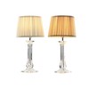 Stalinė lempa „Home ESPRIT“ balta smėlio spalvos metalinė 60 W 220 V 25 x 25 x 50 cm (2 vnt.)