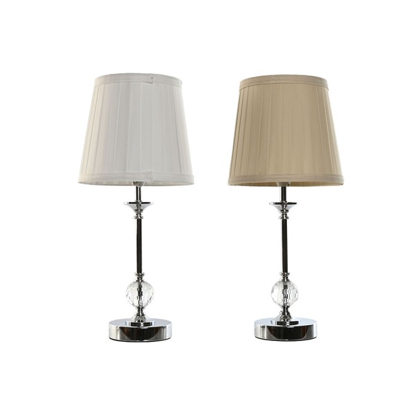 Laualamp Home ESPRIT valge beež metall 25 W 220 V 20 x 20 x 46 cm (2 tk)