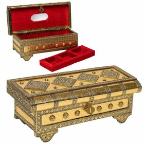 Lādīte Alexandra House Living Bronza Alumīnijs Koks MDF 14 x 12 x 32 cm