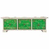 Lādīte Alexandra House Living Balts Zaļš Misiņš Koks MDF 15 x 10 x 36 cm 3 atvilknes