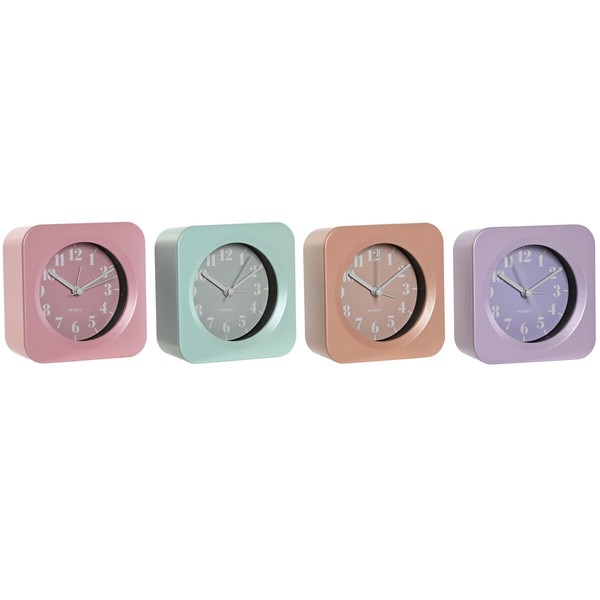 Table clock Home ESPRIT Green Pink Coral Lilac (4 Units)