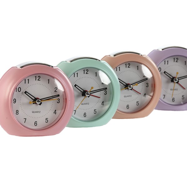 Table clock Home ESPRIT Pink Coral Mint Lilac (4 Units)
