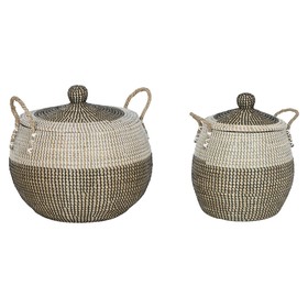 Grozs Home ESPRIT Balts Melns Dabisks (2 Daudzums)