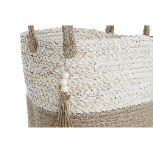 Basket set Home ESPRIT Natural Light brown Jute Corn fiber Modern 40 x 40 x 41 cm