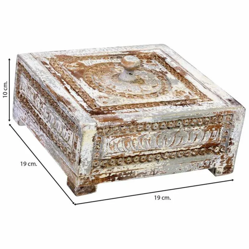 Dėžutė Alexandra House Living Mėlyna Pilka Mango mediena 19 x 10 x 19 cm