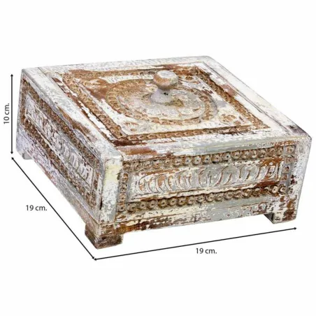 Lādīte Alexandra House Living Zils Pelēks Mango koks 19 x 10 x 19 cm