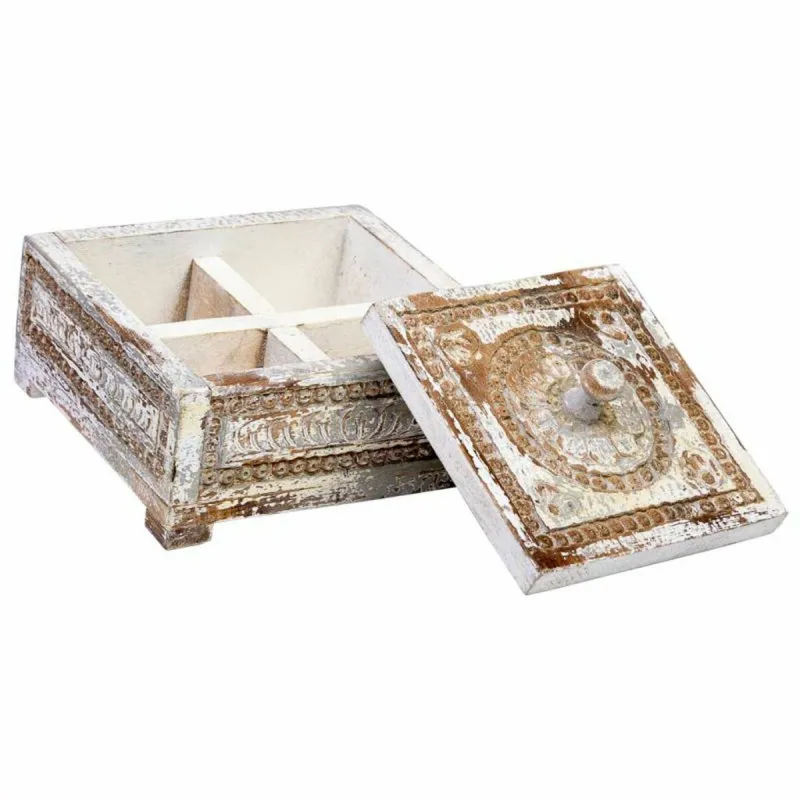 Dėžutė Alexandra House Living Mėlyna Pilka Mango mediena 19 x 10 x 19 cm