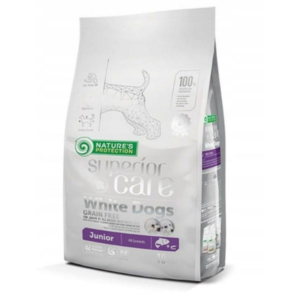 Lopbarība NATURE'S PROTECTION Superior Care White Dogs Laša krāsas 10 kg