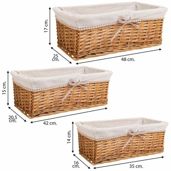 Korisetti Alexandra House Living korihuonekalut Pajupuu 25 x 17 x 48 cm 42 x 20,5 x 15 cm 35 x 16 x 14 cm 3 Kappaletta