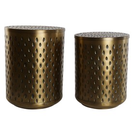 Set of 2 tables Home ESPRIT Kullattu Metalli 43 x 43 x 54 cm