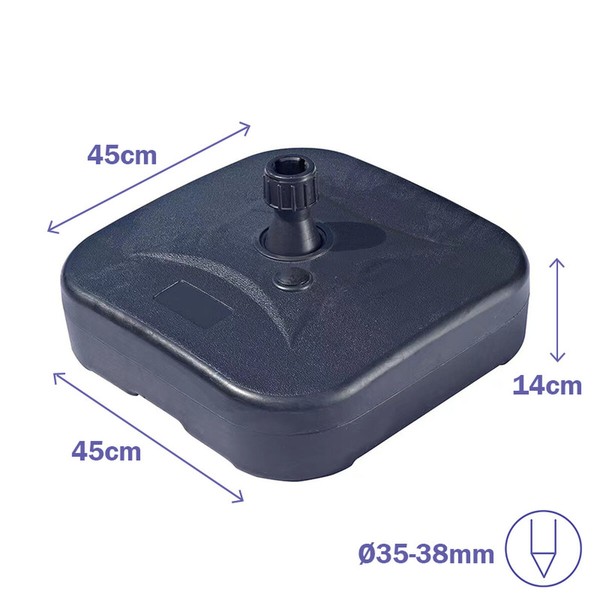 Pludmales saules sarga pamatne Marbueno Melns Plastmasa 45 x 14 x 45 cm