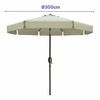 Marbueno Aurinkovarjo Teräs 8 Varsia D300 cm Polyesteri Beige Puutarha, Uima-allas 10490