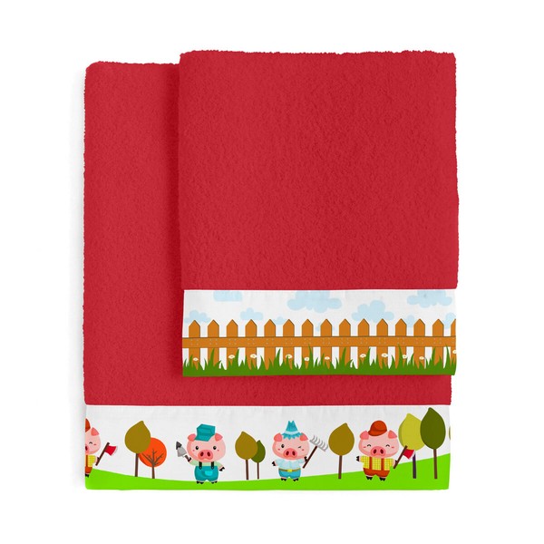 Towel set HappyFriday MR FOX Red 2 Pieces