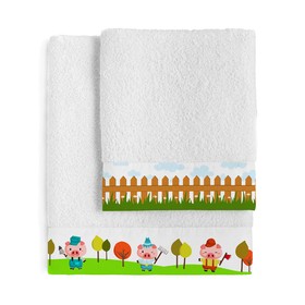 Towel set HappyFriday Mr Fox Piggys Multicolour 2 Pieces