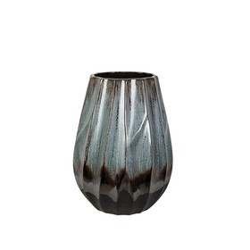 Vase Romimex Blue Black Ceramic