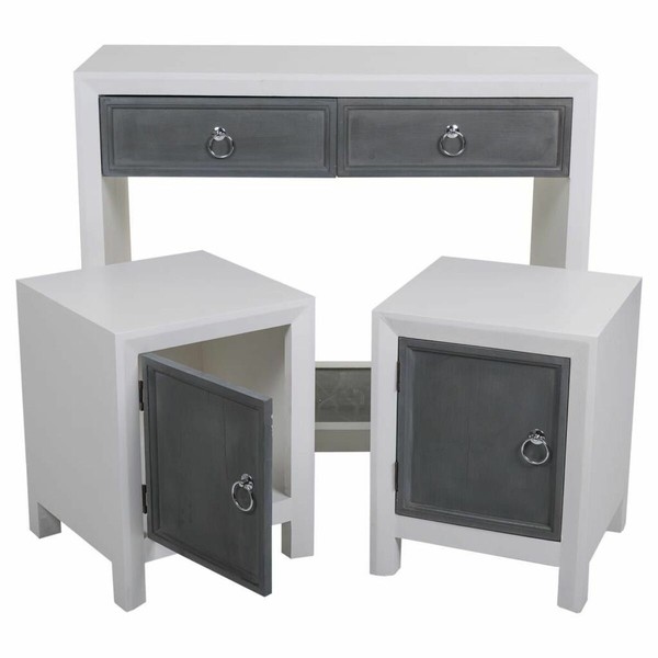 Koridors Alexandra House Living Balts Pelēks 40 x 76 x 90 cm 3 Daudzums