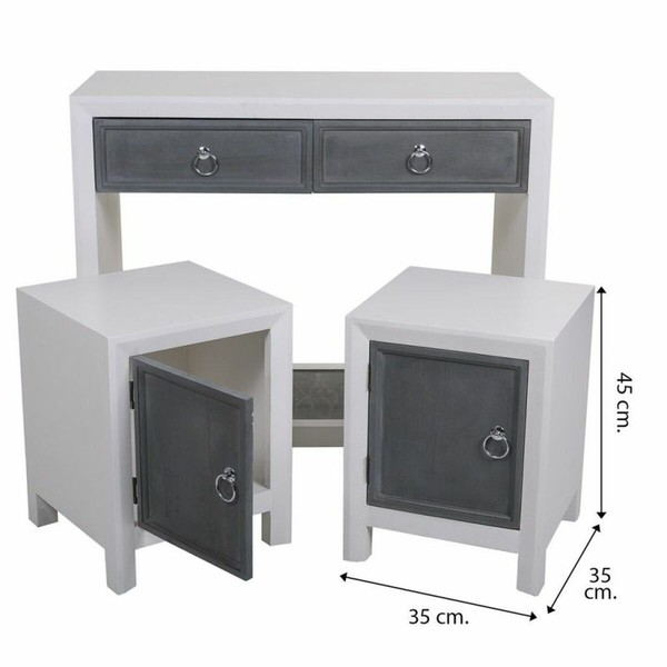 Salė Alexandra House Living Balta Pilka 40 x 76 x 90 cm 3 Dalys
