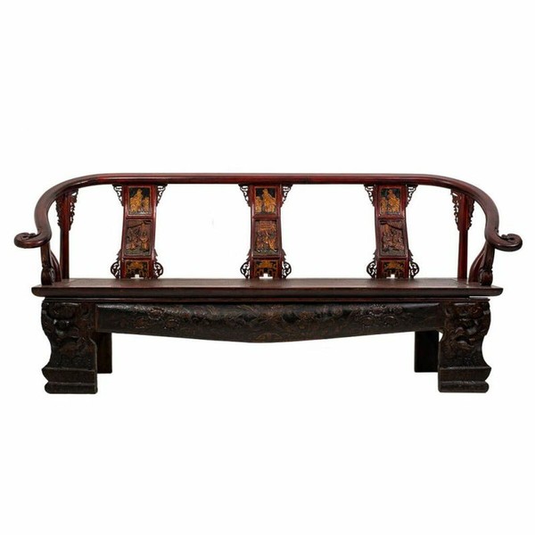 Suoliukas Alexandra House Living Rotangas Guobos mediena 64 x 95 x 210 cm