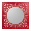 Wall mirror Alexandra House Living Red 1 x 84 x 84 cm Rectangular