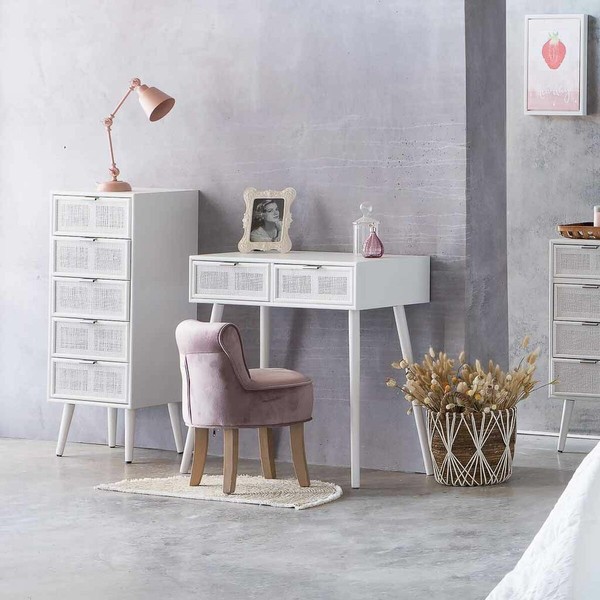 Lipasto Alexandra House Living Valkoinen Bambu Puu MDF 36 x 100 x 42 cm