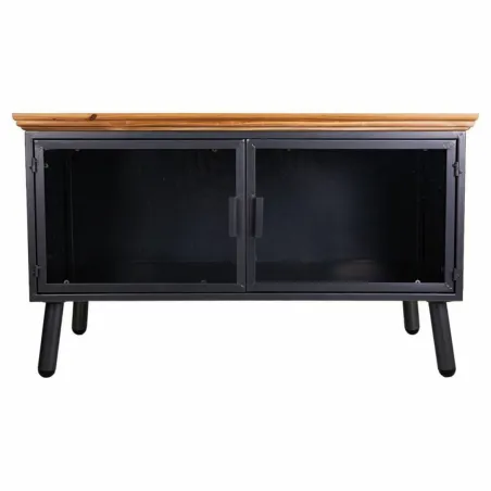 Occasional Furniture Alexandra House Living Brown Black Grey Glass Iron Fir wood 42 x 55 x 94 cm