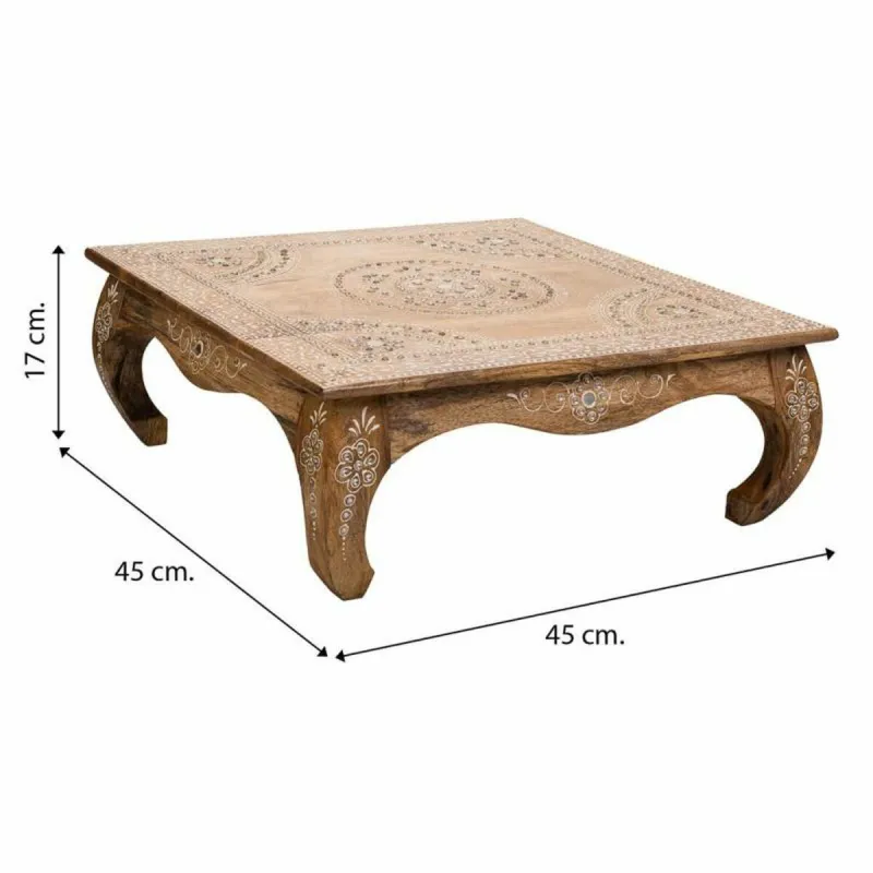 Mazs galdiņš Alexandra House Living Balts Dabisks 45 x 17 x 45 cm