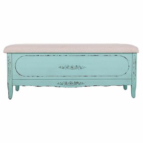 Taburetė Alexandra House Living Mėlyna Kempinė Eglės mediena Medžio MDF 43 x 48 x 120 cm