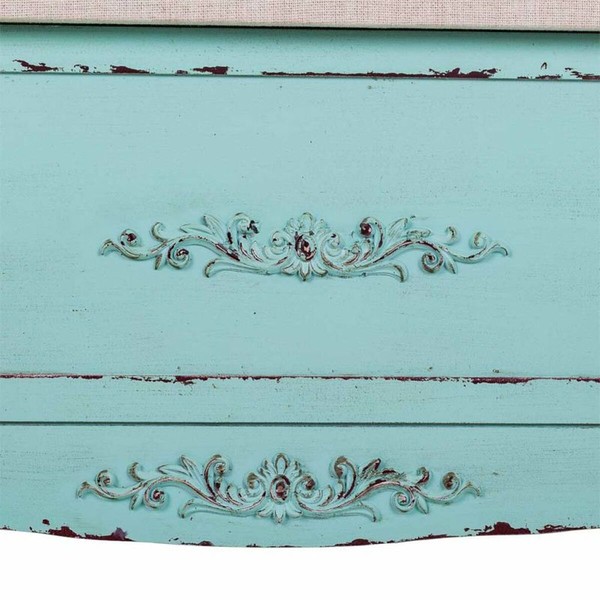 Taburetė Alexandra House Living Mėlyna Kempinė Eglės mediena Medžio MDF 43 x 48 x 120 cm