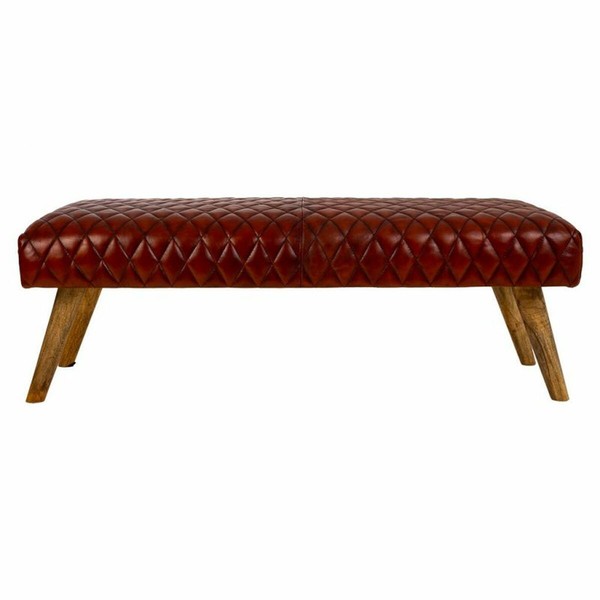 Банкетка Alexandra House Living Кожа Древесина манго 53 x 38 x 115 cm