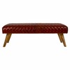 Банкетка Alexandra House Living Кожа Древесина манго 53 x 38 x 115 cm