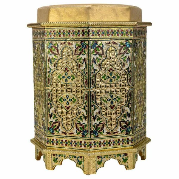 taburete Alexandra House Living Dzeltens Alumīnijs Koks MDF 11 x 42 x 38 cm