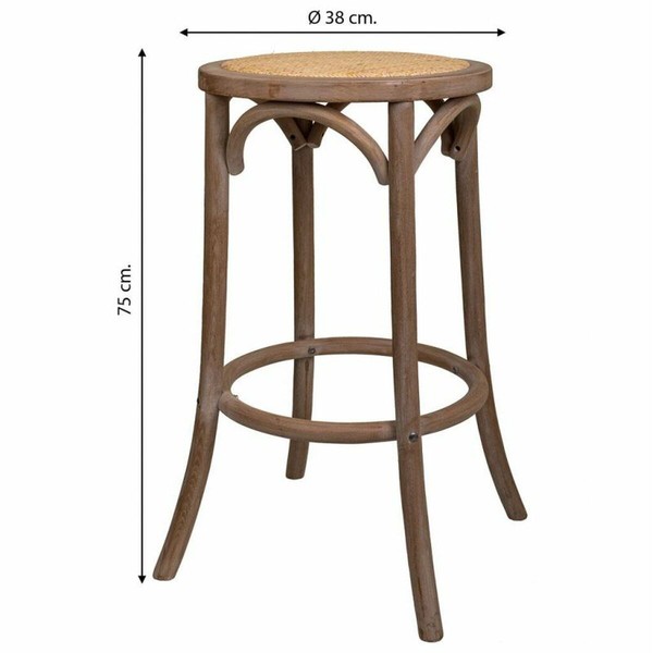Stool Alexandra House Living Brown Rattan Rubber wood 38 x 75 x 38 cm