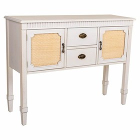 Sideboard Alexandra House Living White Rattan Fir wood 36 x 82 x 108 cm
