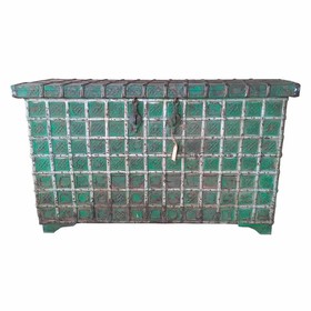 Dėžė Alexandra House Living Žalia Geležis Akacija Mango mediena 43 x 79 x 135 cm