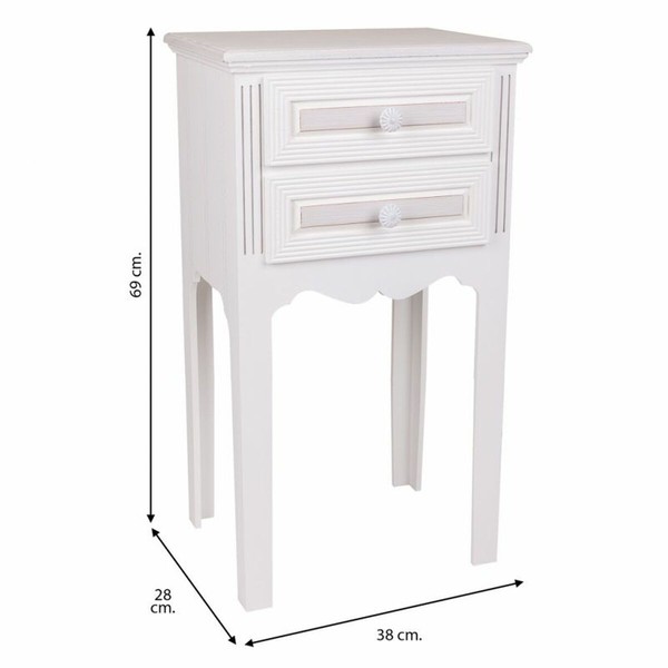 Nightstand Alexandra House Living White 28 x 69 x 38 cm