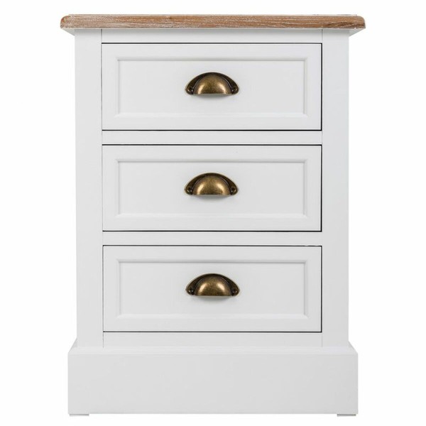 Nightstand Alexandra House Living White Brown 35 x 60 x 45 cm