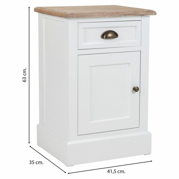 Naktsskapītis Alexandra House Living Balts Brūns 35 x 63 x 41 cm