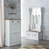 Paltai su lentyna Alexandra House Living Balta Ruda Cinko lydinys Medžio MDF 39 x 184 x 92 cm