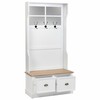 Paltai su lentyna Alexandra House Living Balta Ruda Cinko lydinys Medžio MDF 39 x 184 x 92 cm