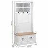 Вешалка с полкой Alexandra House Living Белый Коричневый сплав цинка Деревянный MDF 39 x 184 x 92 cm