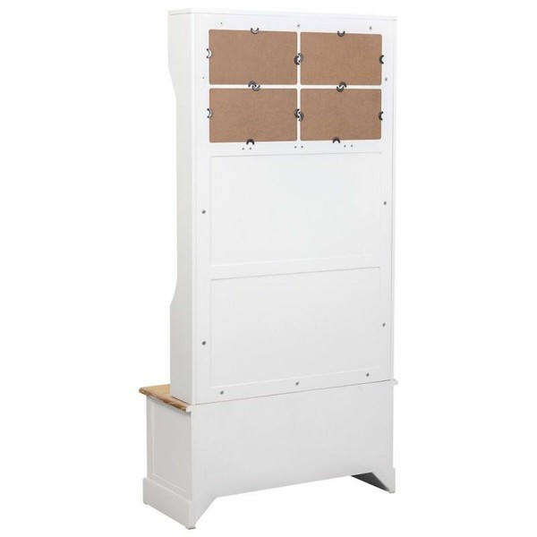 Paltai su lentyna Alexandra House Living Balta Ruda Cinko lydinys Medžio MDF 39 x 184 x 92 cm